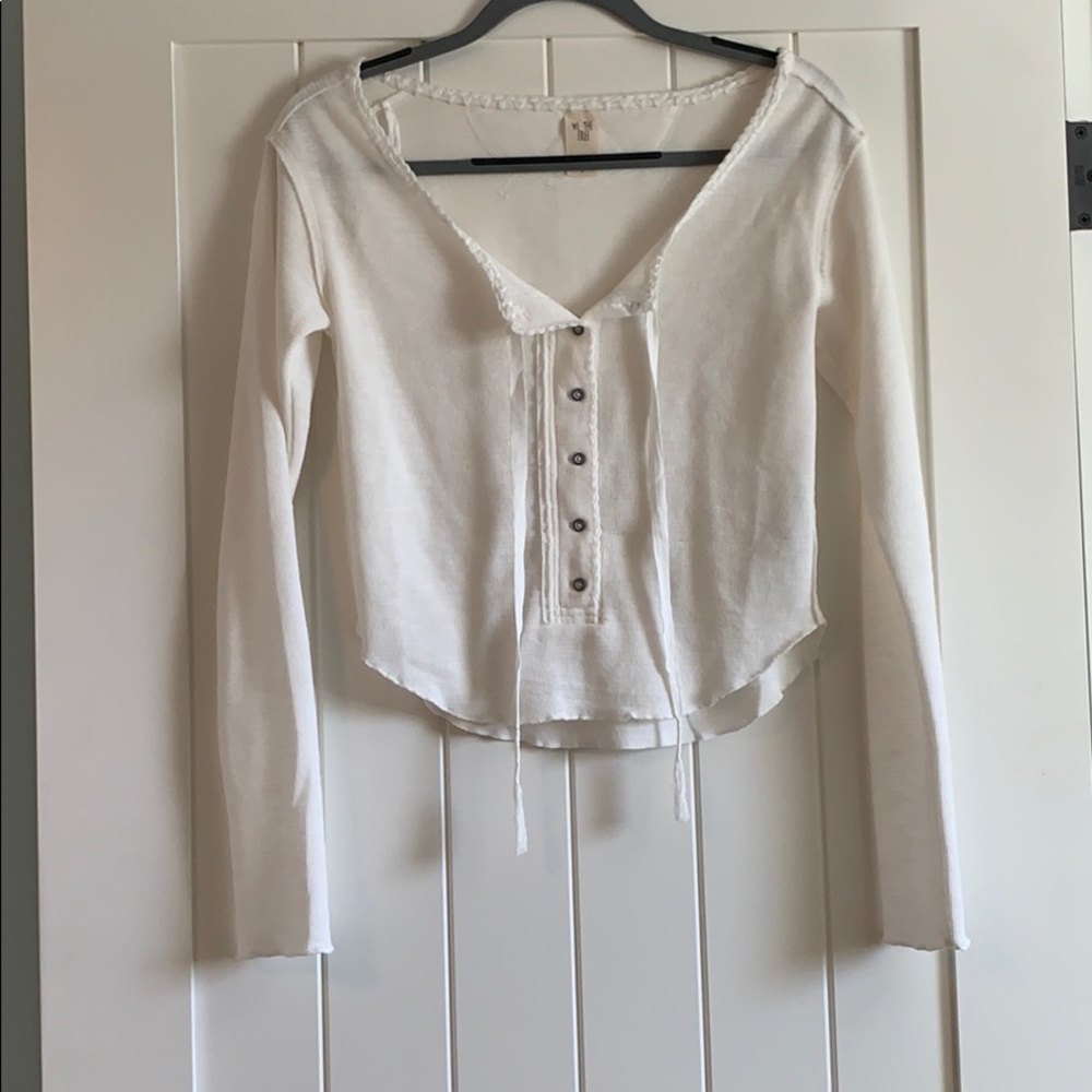 Free People Buttoned Long Sleeve Top